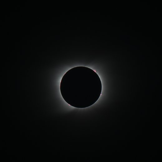 Eclipse frame at 1/320 s: the lunar disk with only a thin bright ring at the limb.